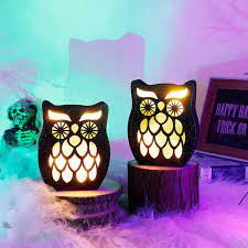 Photo 1 of DR. DUDU HALLOWEEN DECORATIONS LIGHTED OWLS SET OF 2