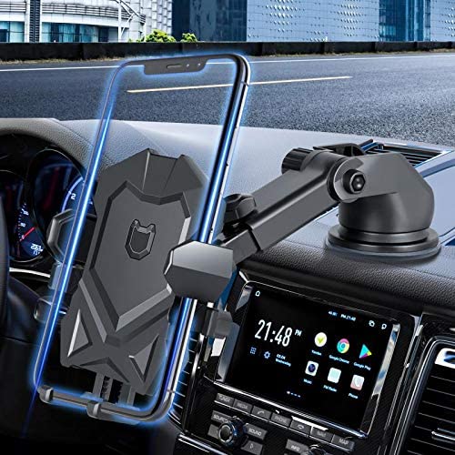 Photo 2 of Manords Car Phone Mount Holder for Dashboard Windshield Compatible with All iPhone & Android Cell Phones, Black. Pack of 2
