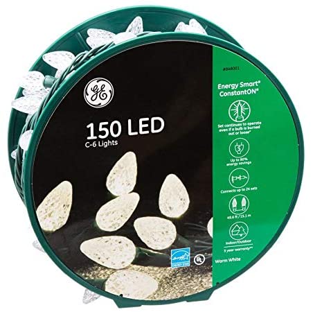 Photo 1 of 150 LED C6 String Lights on Spool - Warm White/Green Wire
