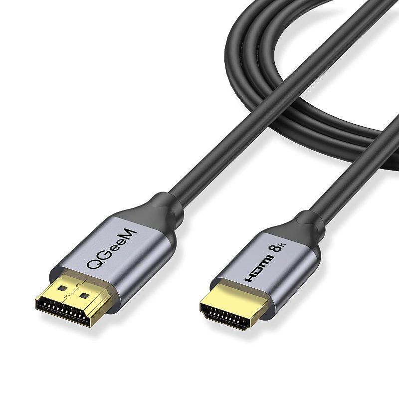 Photo 1 of HDMI Cable 8K 3FT,QGeeM 48Gbps Ultra High Speed HDMI Cord,Compatible with Apple TV,Roku,Samsung QLED,Sony LG,Nintendo Switch,Playstation,PS5,PS4,Xbox One Series X,HDMI 8k Ultra HD Cable (3FT)
