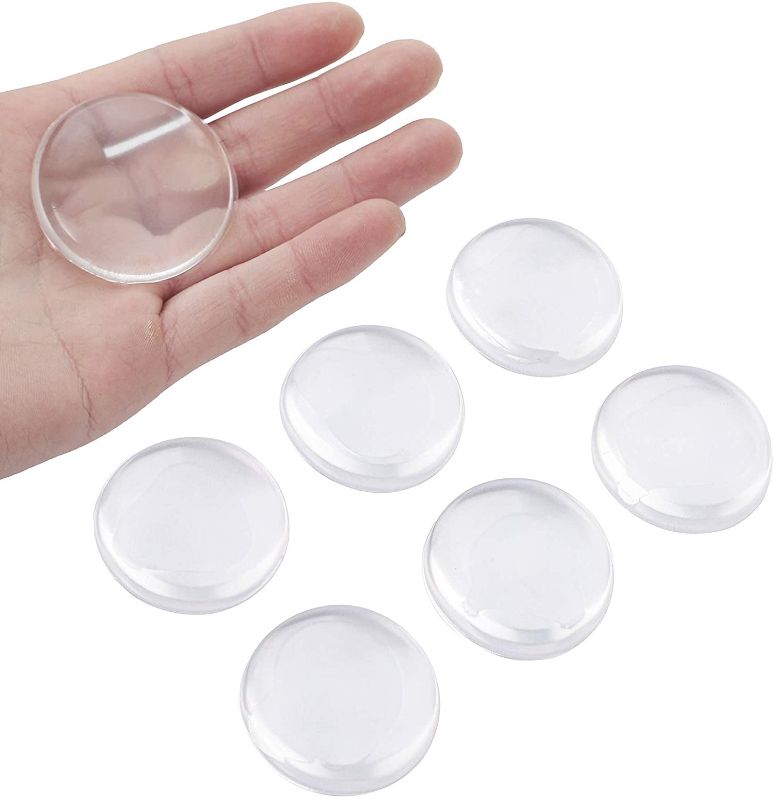 Photo 1 of 12 PCS Door Stopper Wall Protector, 1.57INCH Clear Transparent Round Silicone Door Handle Bumper, Door Knob Bumpers with Self Adhesive Sticker for Protecting Wall, Refrigerator Door, Cabinets
