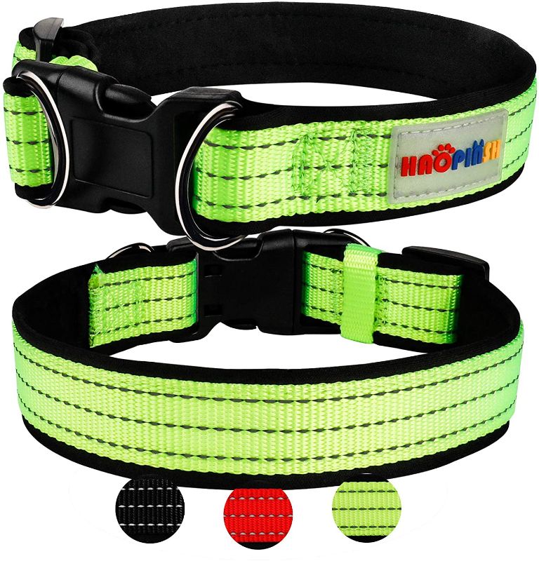 Photo 1 of HAOPINSH Dog Collar, Reflective Dog Collar Adjustable Pet Collar Buckle Light Dog Collar for Large Medium Small Dogs Soft Comfortable Breathable size M
