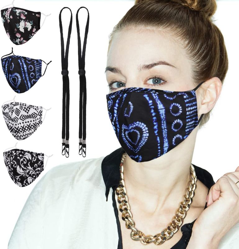 Photo 1 of Breathable 4PCS Fashion Cotton Adjustable Face Masks for Adult Gifts for Women Men
