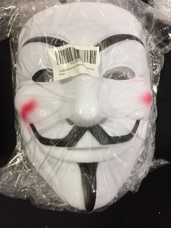 Photo 2 of 3 pk PARTY hackers mask white V for Vendetta Halloween face mask Costume Cosplay Party
