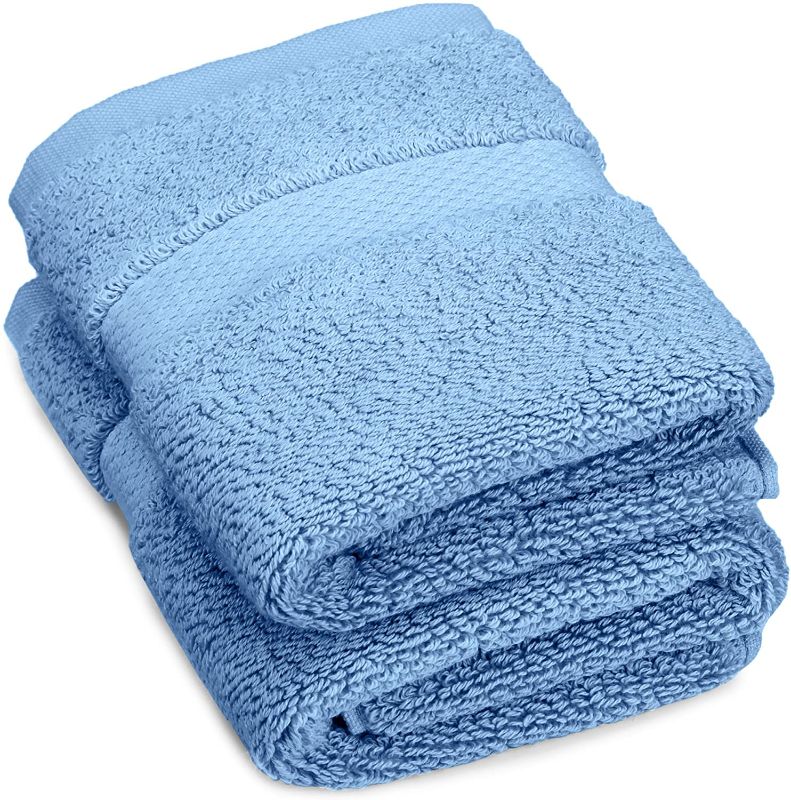 Photo 1 of Amazon Brand – Pinzon Heavyweight Luxury Cotton Washcloths - Set of 2, 12 x 12 Inch, Marine
