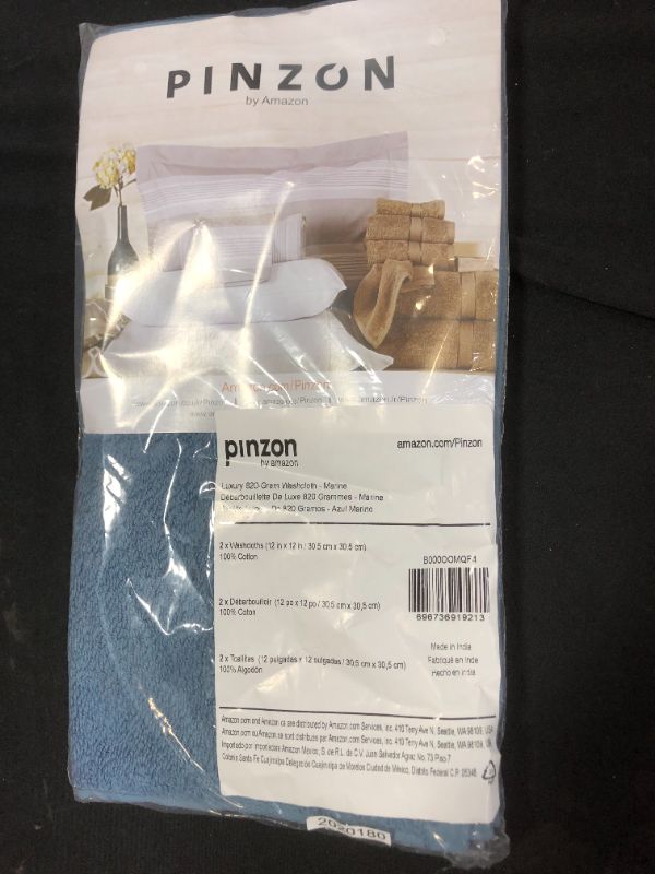 Photo 2 of Amazon Brand – Pinzon Heavyweight Luxury Cotton Washcloths - Set of 2, 12 x 12 Inch, Marine
