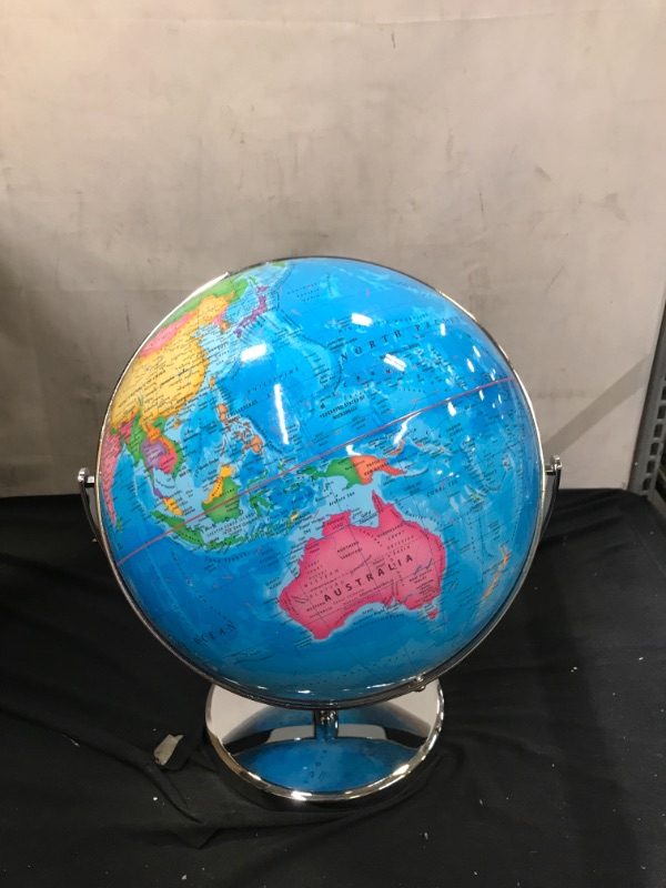 Photo 2 of World Globe 12 in Large Globes for Adults Learning 720° Rotation Globe of World with Heavy Duty Steel Stand Over 4000 Locations Current Educational Geography Globe Gifts Decoration

