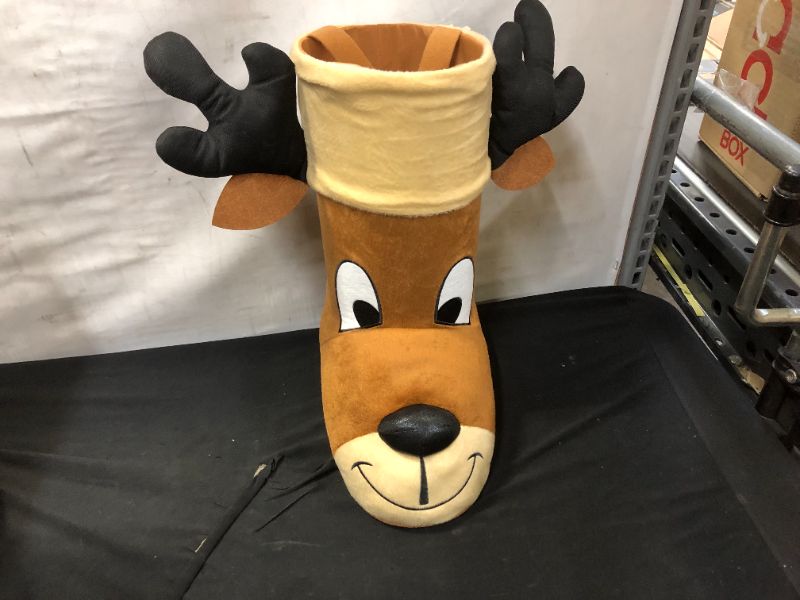 Photo 1 of 3D Plush Christmas Stocking, Reindeer - 13"
