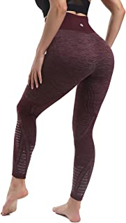 Photo 1 of RUNNING GIRL High Waist Seamless Yoga Leggings for Women,Tummy Control Laser Cut-Out Compression Shapewear Leggings S