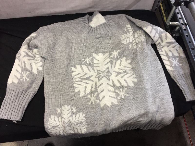 Photo 2 of LookbookStore Women Ugly Christmas Snowflake Grey  Holiday Knit Sweater Pullover XL