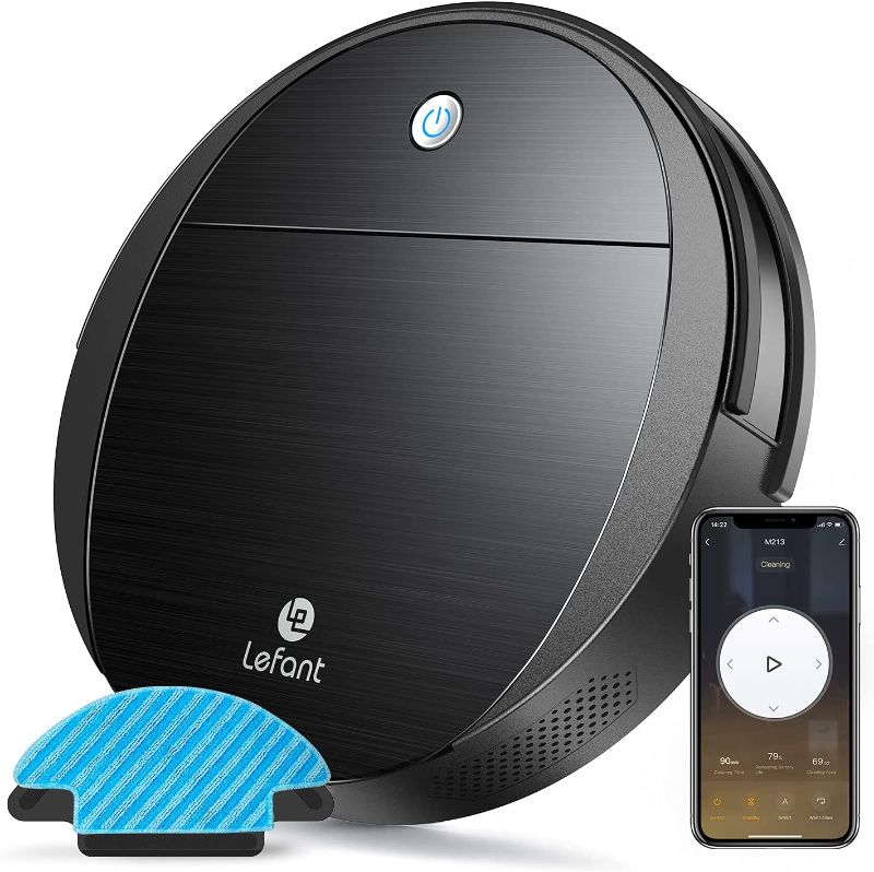 Photo 1 of Lefant Robot Vacuum and Mop, Robotic Vacuum Cleaner, 2200Pa Strong Suction, Quiet, Slim, Self-Charging, Works with Alexa and Google Assistant, Ideal for Pet Hair, Hard Floors (M213)
