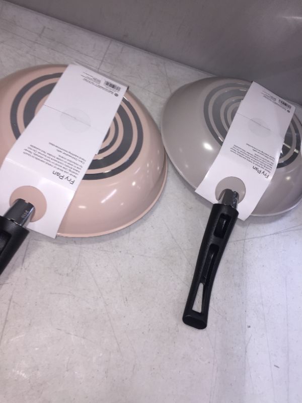 Photo 4 of 2 PACK 11" Aluminum Nonstick Fry Pan Light Gray AND PINK - Room Essentials