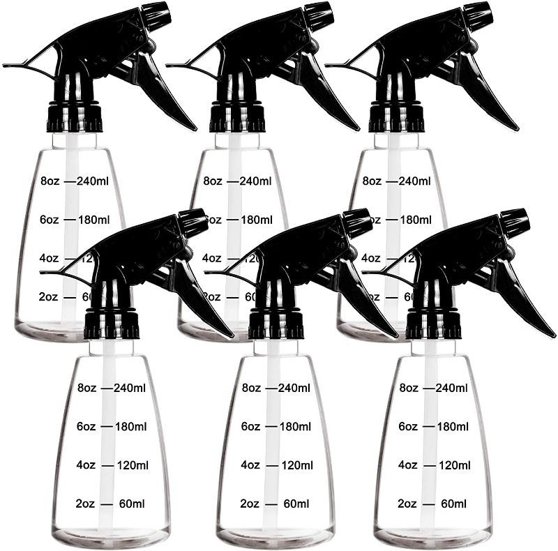 Photo 1 of Youngever 6 Pack Clear Empty Plastic Spray Bottles, Spray Bottles for Hair and Cleaning Solutions (8 Ounce)
