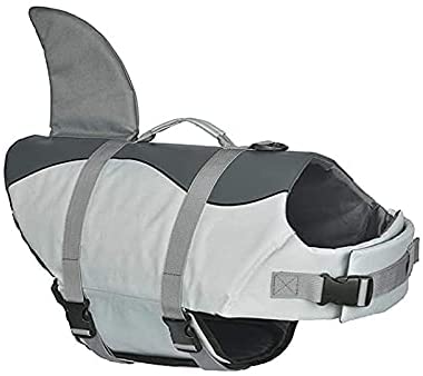 Photo 1 of Dog Shark Life Jacket, Dog Life Vest for Swimming Adjustable Pet Life Preserver with Rescue Handle size extra large 
