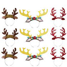 Photo 1 of Tinksky 12PCS Reindeer Antlers Headband Hair Hoop with Ears Headwear Accessories for Christmas Cosplay Masquerade Easter Party Gift 3 pack 
