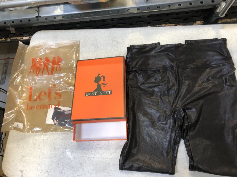 Photo 1 of womens leather stretch pants color black size extra large 