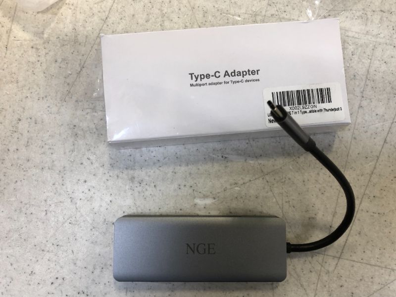 Photo 1 of USB C to Dual HDMI Adapter, NGE USB C Docking Station, 7-in-1 USB C to Dual Monitor Adapter with 4K HDMI, USB, 100W PD, SD/TF Card Reader, Compatible with MacBook/Surface/HP/Lenovo laptops
