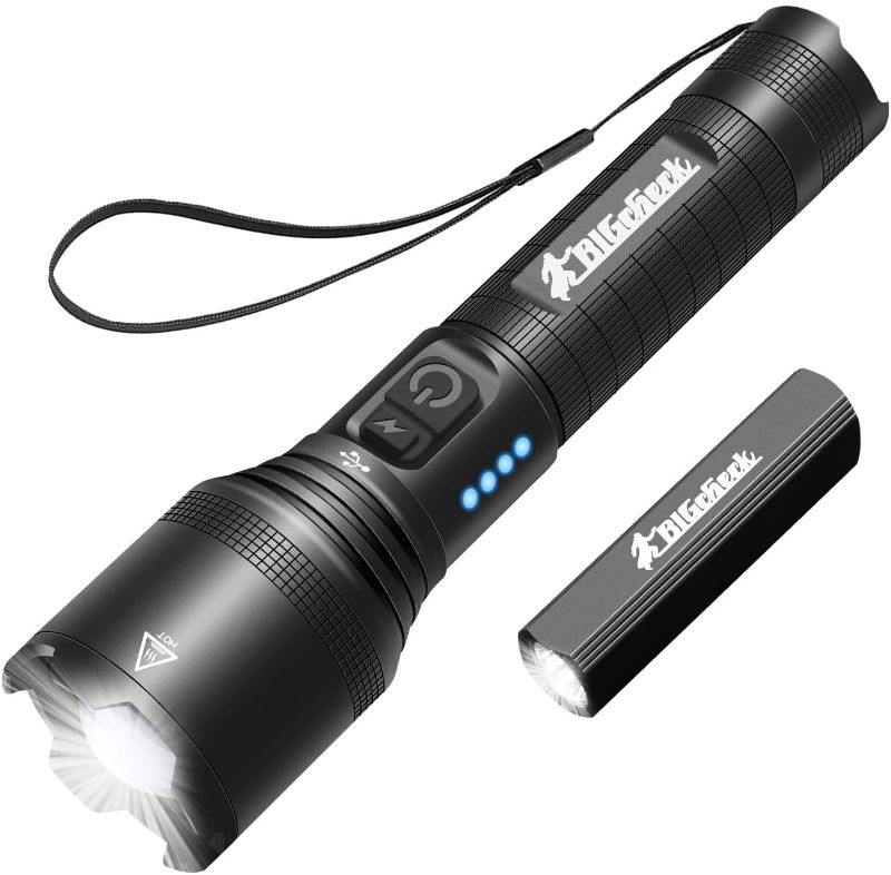 Photo 1 of Super Bright Flashlight, Super Mini Flashlight Set, LED High Lumens Flashlights, Emergency Strobe 18650 Battery Rechargeable 5 Modes 4X Zoomable IP67 Flash Lights,BigCheck EDC Everyday Flashlights
