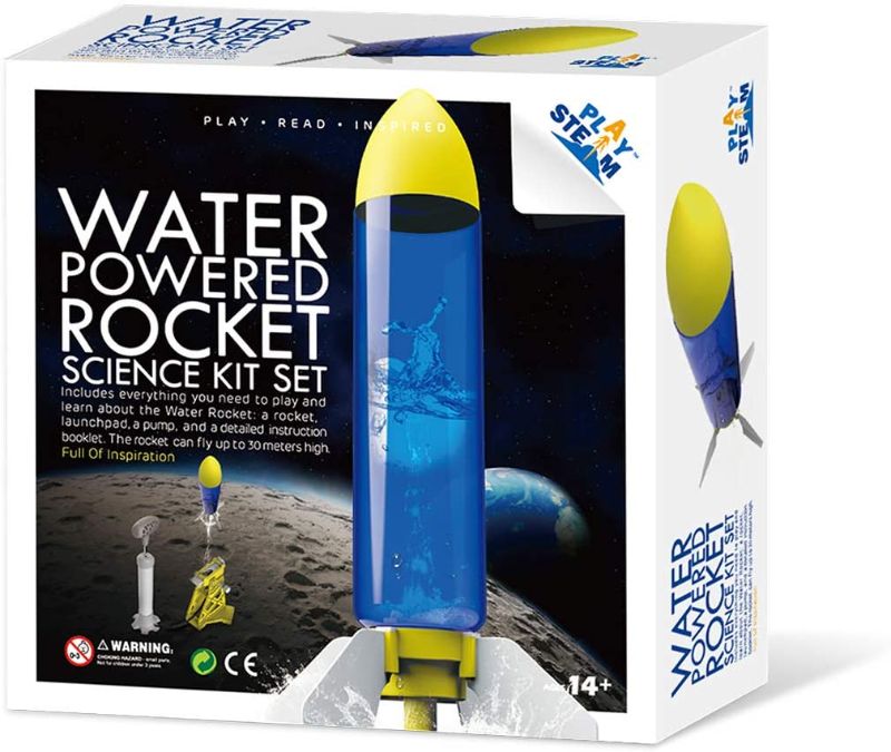 Photo 1 of PLAYSTEM Outdoor Water Powered Rocket Physics Learning Set-with Rocket Tail, Body and Pump DIY Rocket Science Experiment Kit- Space STEM Outdoor Toys Gift for Kids,Teens, Boys & Girls
