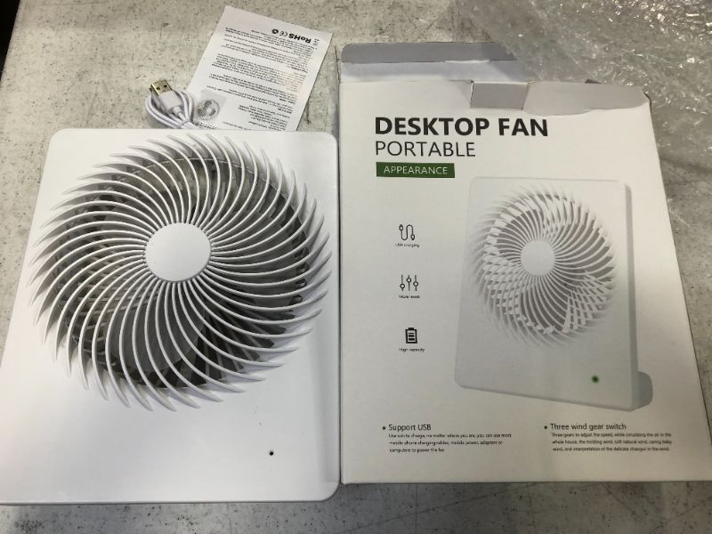 Photo 1 of desktop fan portable color white 