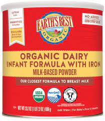 Photo 1 of Earth's Best Organic, Infant Formula with Iron, 23.2 Ounce