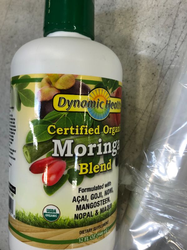 Photo 2 of Dynamic Health Organic Moringa Blend Juice | With superfruits Acai, Goji, Mangosteen & Morei | Vegetarian, No Gluten | 33.8oz, 33 Serv
