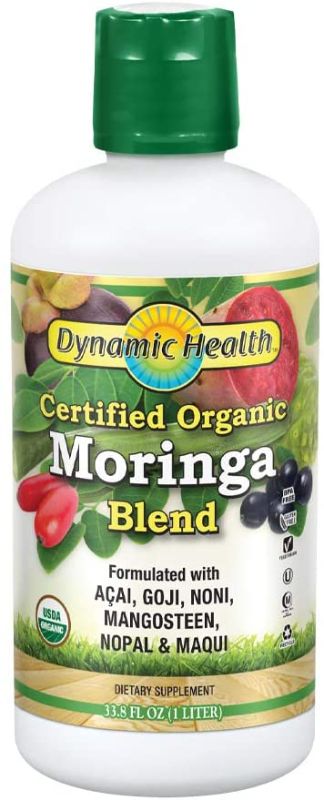 Photo 1 of Dynamic Health Organic Moringa Blend Juice | With superfruits Acai, Goji, Mangosteen & Morei | Vegetarian, No Gluten | 33.8oz, 33 Serv
