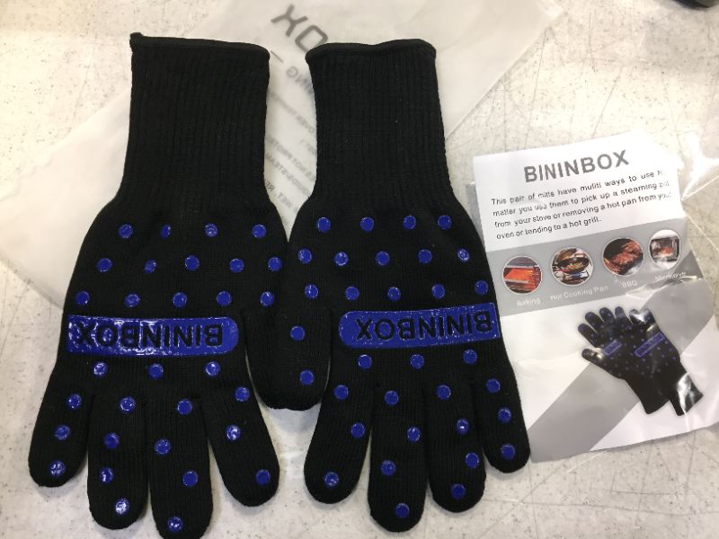 Photo 2 of 1472°F Extreme Heat&Cut Resistant Cooking Oven Mitt BBQ Grilling Gloves
