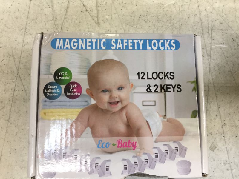 Photo 2 of Eco-Baby Child Safety Magnetic Cabinet and Drawer Locks for Proofing Kitchen 12 Pack Child Latches
