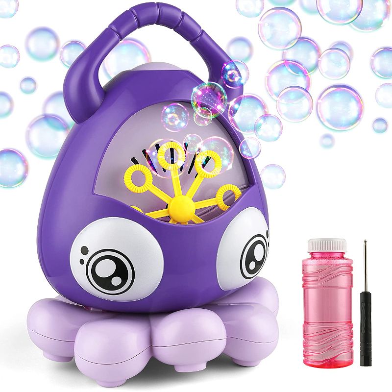 Photo 1 of Bubble Machine, Automatic Octopus Bubble Blower Maker Toys with Music 3000+ Bubbles/min Portable for Party Indoor Outdoor 3 4 5 Year Old Toddlers Kids