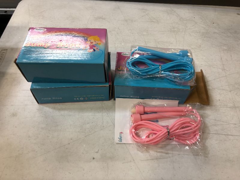 Photo 2 of 3 BOXES
Kids Jump Ropes, Adjustable & Lightweight Skipping Rope for Boys& Girls, Preschooler, School-Aged Child, Pack of 2 Jumping Ropes?Pink & Blue?
