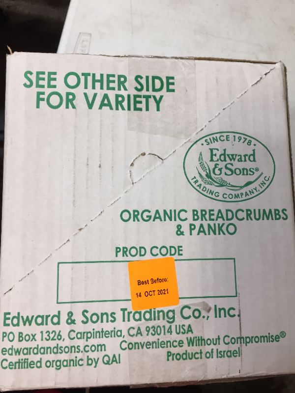 Photo 2 of Edward & Sons Organic Low Sodium Breadcrumbs, Lightly Salted, 15 Ounce Canisters (Pack of 6)---Best By Oct 2021 
