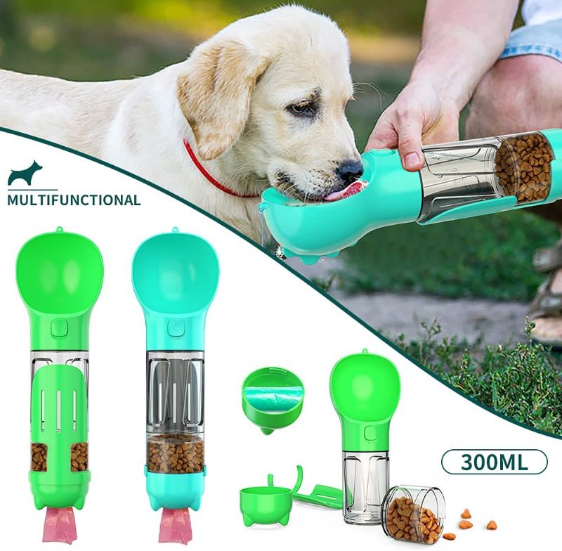 Photo 1 of ANING Pet Feeder Pet Dog Water Bottle Dog Bowl for Small Large Dogs Puppy Cat Drinking 3 in 1 Leak-Proof Multifunctional Dog Water Bottle Outdoor Pet Water Dispenser Feeder Accessories--only one 