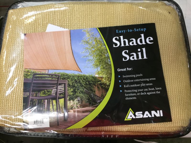 Photo 2 of Asani Rectangle Sun Shade Sail | UV Blocking Patio Cover, Outdoor Sunshade Canopy | Weather-Resistant Fabric with Metal Hardware | Covering for Deck, Pool, Garden, Porch, Backyard (10' x 13')
