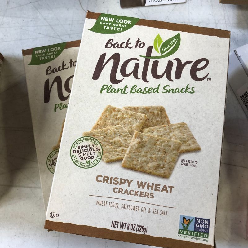 Photo 2 of 2x Back to Nature Plant Based Snacks Crispy Wheat Crackers 8 oz. Box