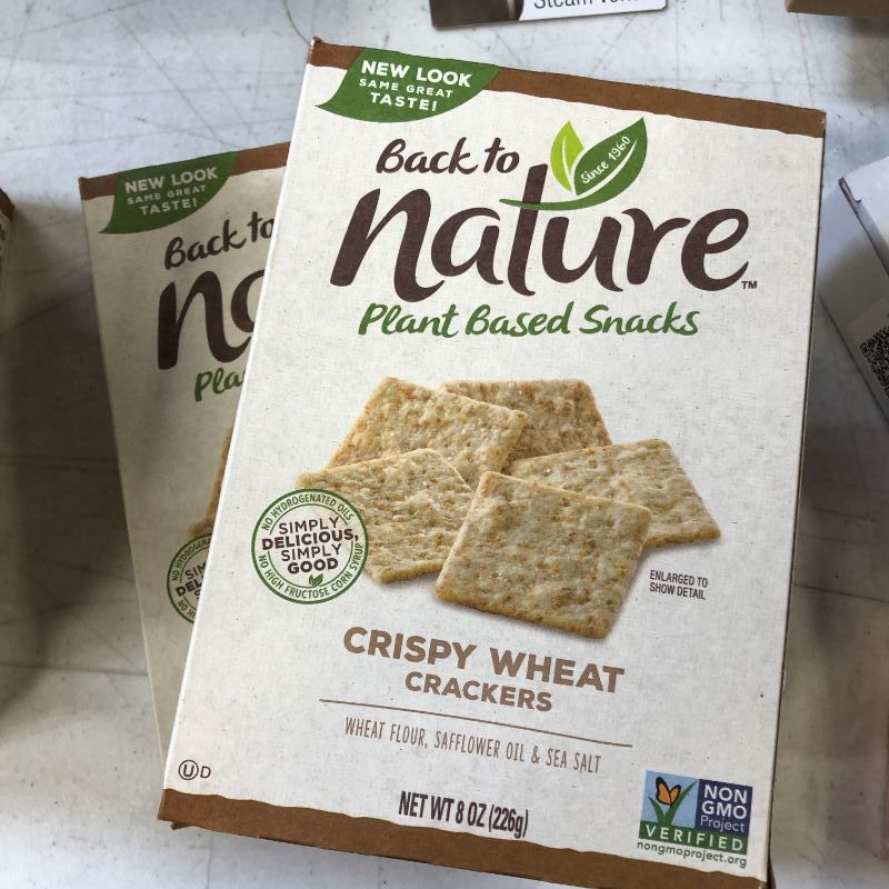 Photo 1 of 2x Back to Nature Plant Based Snacks Crispy Wheat Crackers 8 oz. Box