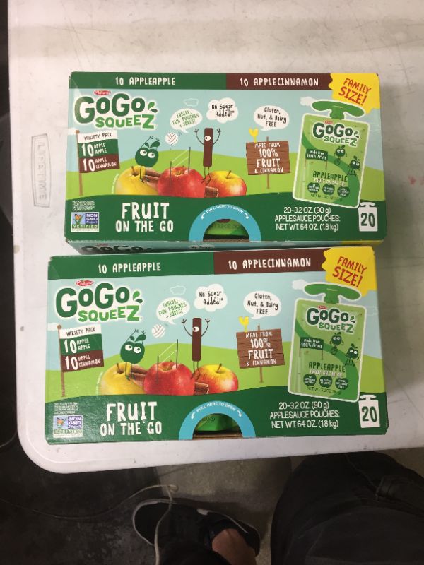 Photo 1 of GoGo SqueeZ Applesauce, Variety Apple/Cinnamon - 3.2oz/20ct 11-30-21 2 Pack 
 