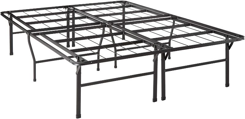 Photo 1 of 18 Inch Metal Platform Beds w/ Heavy Duty Steel Slat Mattress Foundation (No Box Spring Needed), Black