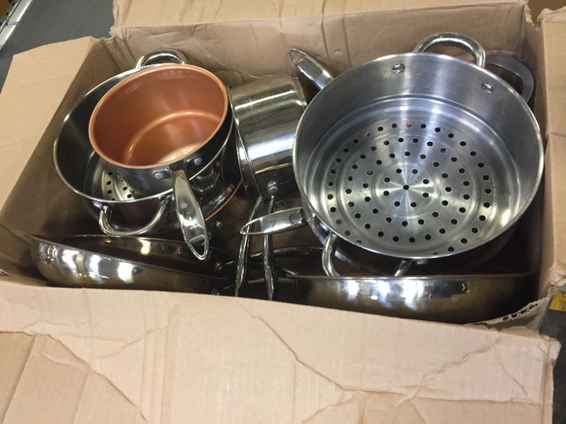 Photo 1 of 21 PIECE POTS AND PANS, UNKNOWN BRAND OR MODEL 