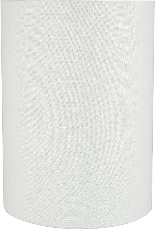Photo 1 of Aspen Creative 31261 Transitional Drum (Cylinder) Shaped Construction Lamp Shade in White, 8" Wide (8" x 8" x 11") Spider LAMPSHADE
