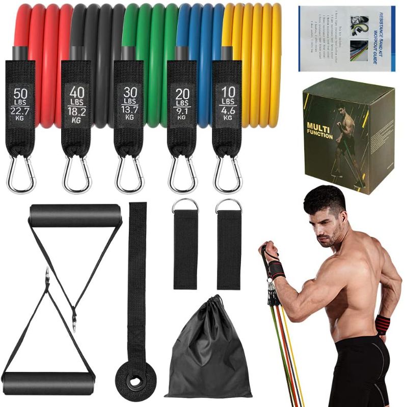 Photo 1 of 21°C Resistance Bands Sets(Stackable Up to 150lbs)-Portable Latex Workout/Exercise Bands with 5 Premium Cable Bands for Men & Women Resistance Training