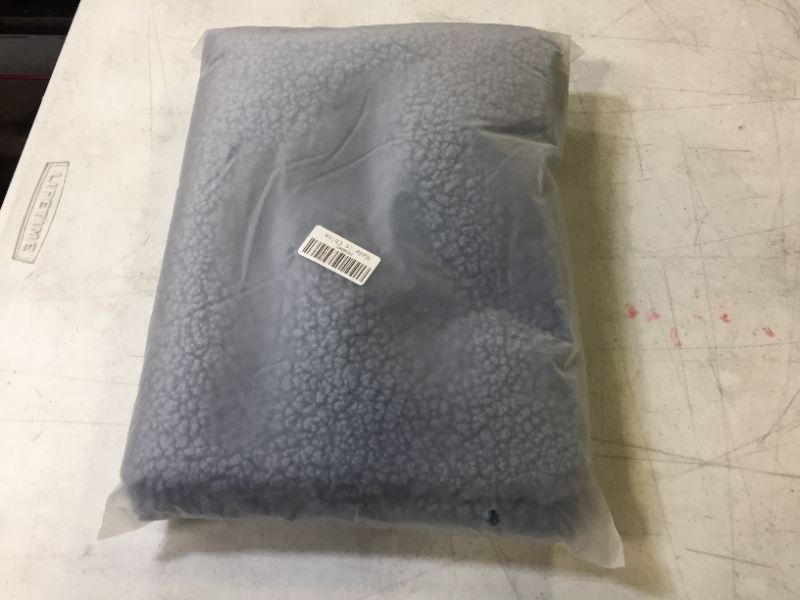 Photo 1 of Anickal Set of 2 Grey Blue Lumbar Decorative-Fur Pillow Covers 12x20 Inch 