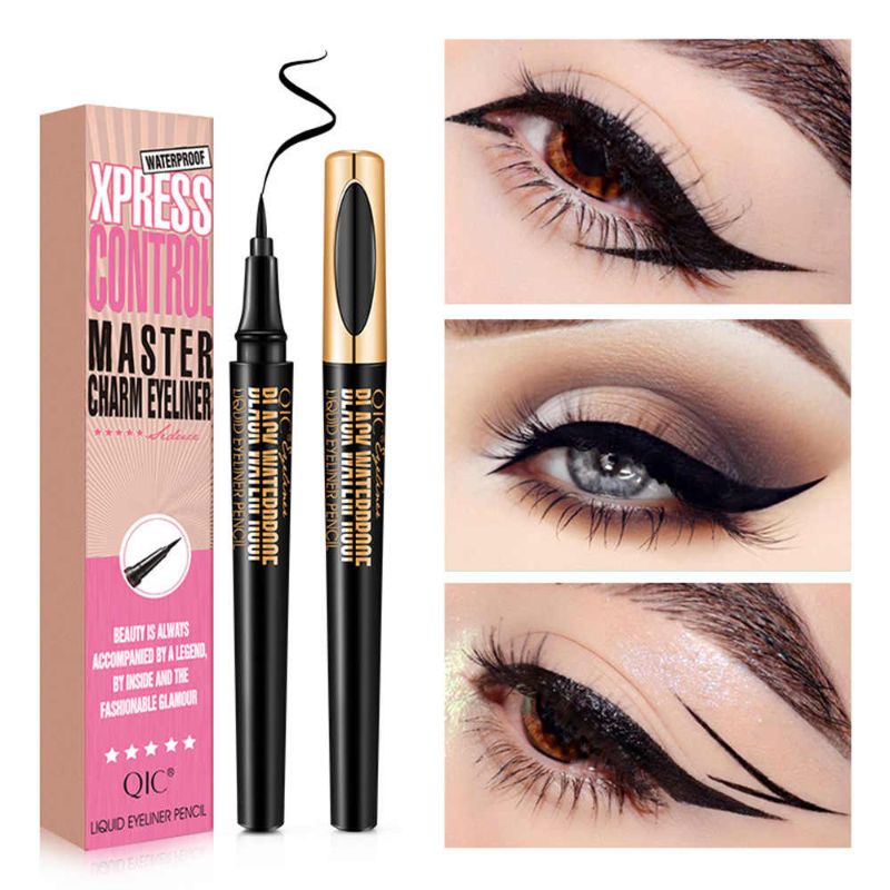 Photo 1 of  Liquid Eyeliner Pencil Waterproof Quick-dry Super Black Color Eye Liner Long Lasting Makeup Tool Eyeliner Pen-SET OF 2