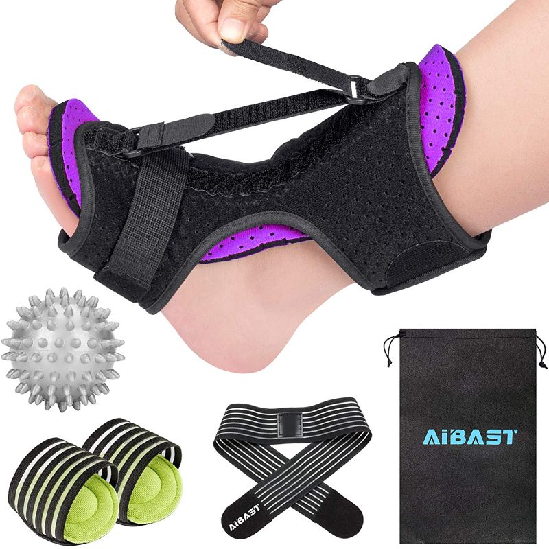 Photo 1 of 2021 New Upgraded Purple Night Splint for Plantar Fascitis, AiBast Adjustable Ankle Brace Foot Drop Orthotic Brace for Plantar Fasciitis, Arch Foot Pain, Achilles Tendonitis Support for Women, Men
