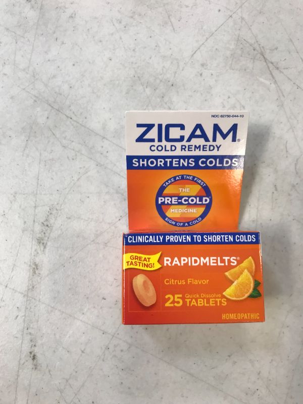 Photo 2 of Zicam Cold Remedy Citrus RapidMelts, 25 Quick Dissolve Tablets 4/23