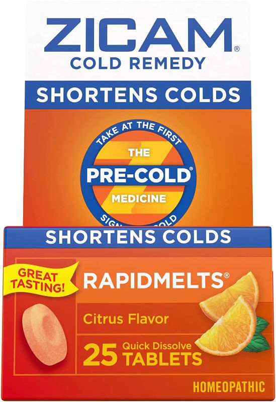 Photo 1 of Zicam Cold Remedy Citrus RapidMelts, 25 Quick Dissolve Tablets 4/23