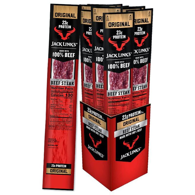 Photo 1 of Jack Link’s Premium Cuts Beef Steak, Original, Great Protein Snack with 23g of Protein and 2g of Carbs per Serving, Made with Premium Beef, 2 Ounce (Pack of 12) best by 1/27/22