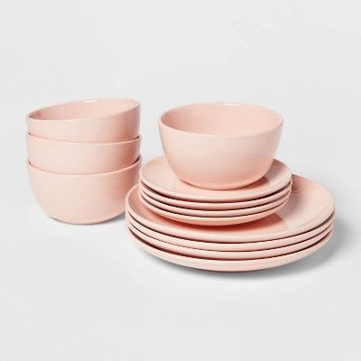 Photo 1 of 12pc Stoneware Avesta Dinnerware Set Pink - Project 62™
