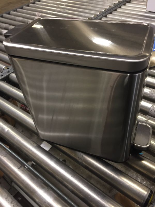 Photo 2 of 10L Slim Stainless Step Trash Can Silver -MARKINGS AND DIRTY 
