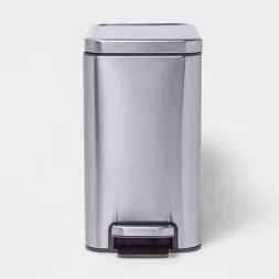 Photo 1 of 10L Slim Stainless Step Trash Can Silver -MARKINGS AND DIRTY 
